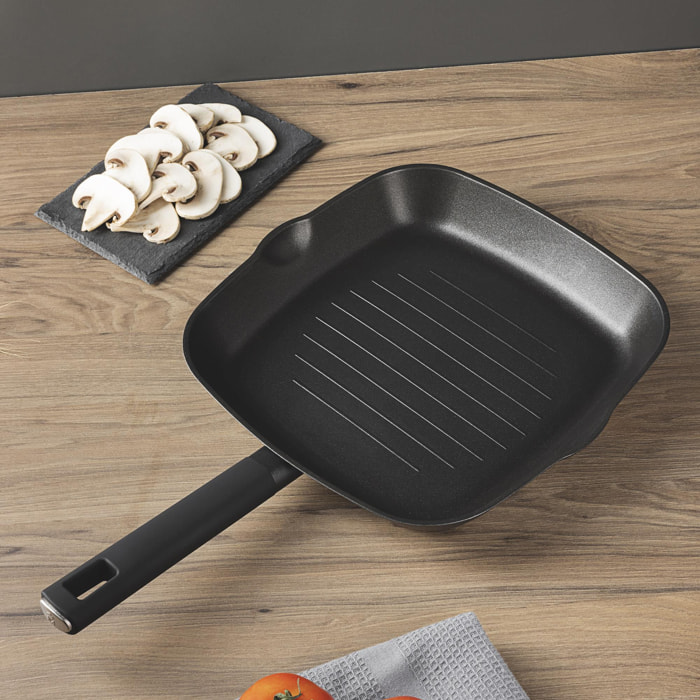Sartén Grill de Aluminio Forjado MasterPro Inducción 28 cm By Lionel Rigolet