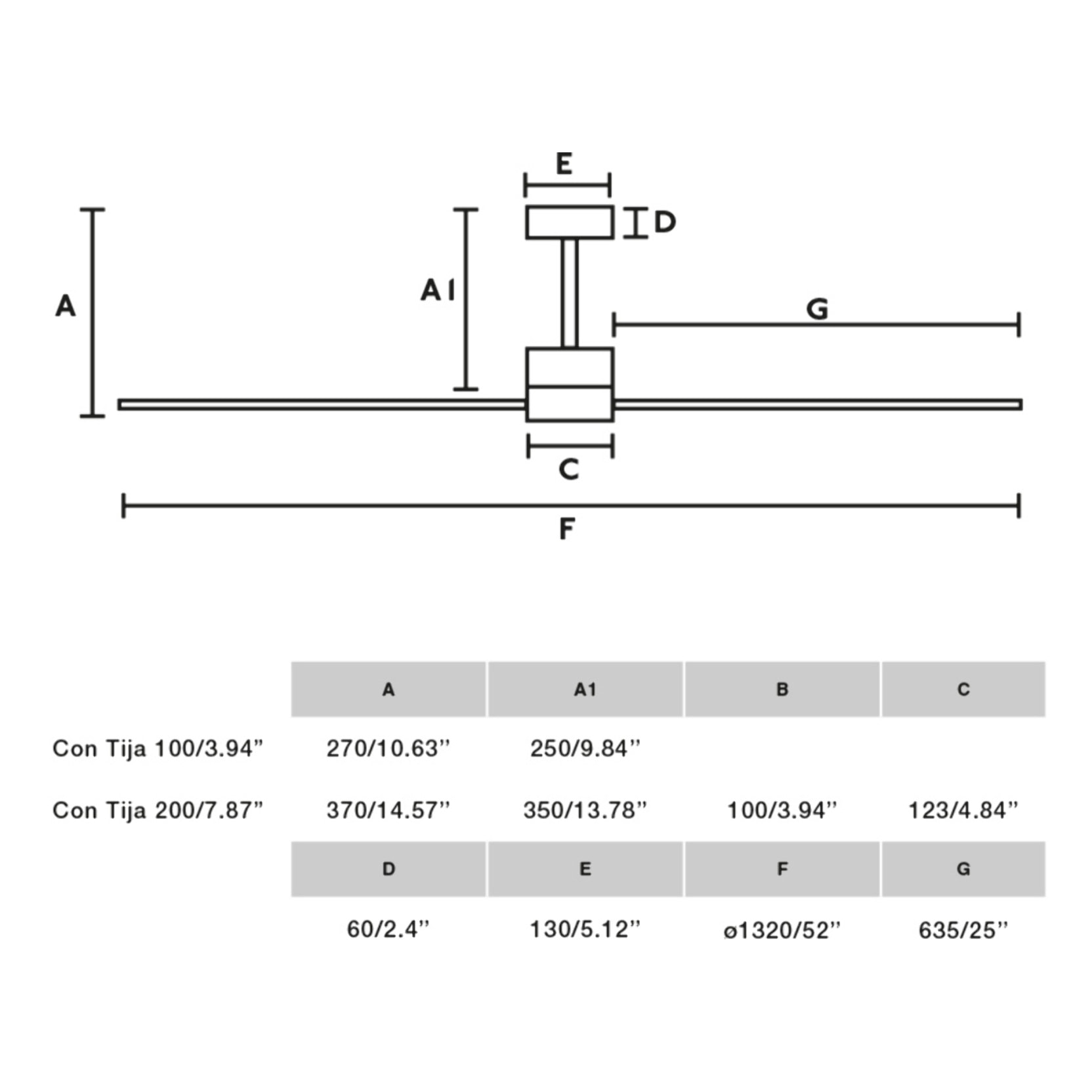 AMELIA Ventilador de techo negro