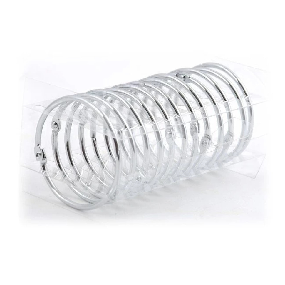 Lot de 12 anneaux pour rideaux de douche RINGO Chromé Spirella