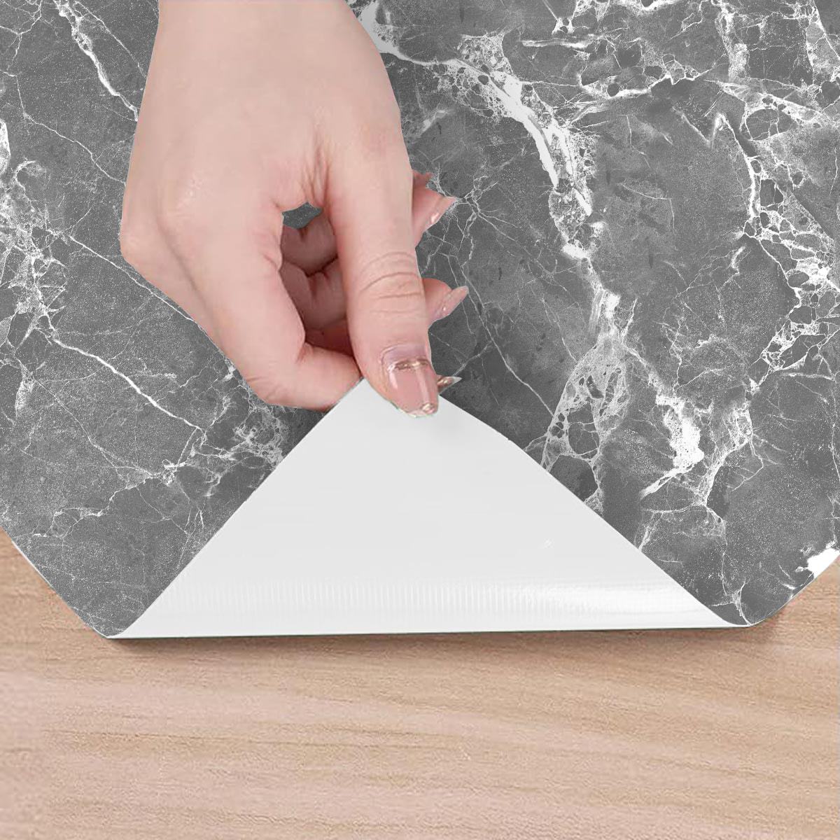 Revêtement sticker sol - MARBRE DE TRIESTE - Rouleau adhésif Protection Anti-dérapant