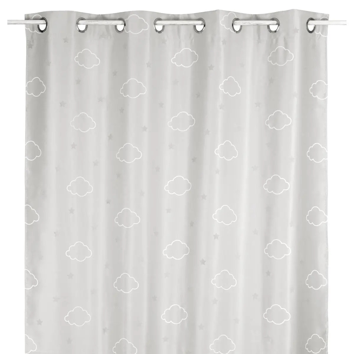 Rideau occultant enfant "Nuage" gris 140x250cm
