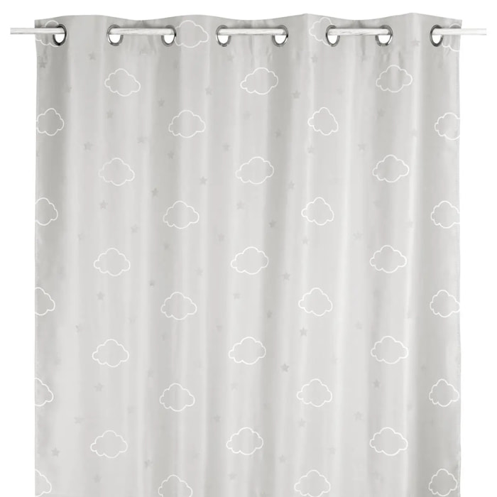 Rideau occultant enfant "Nuage" gris 140x250cm
