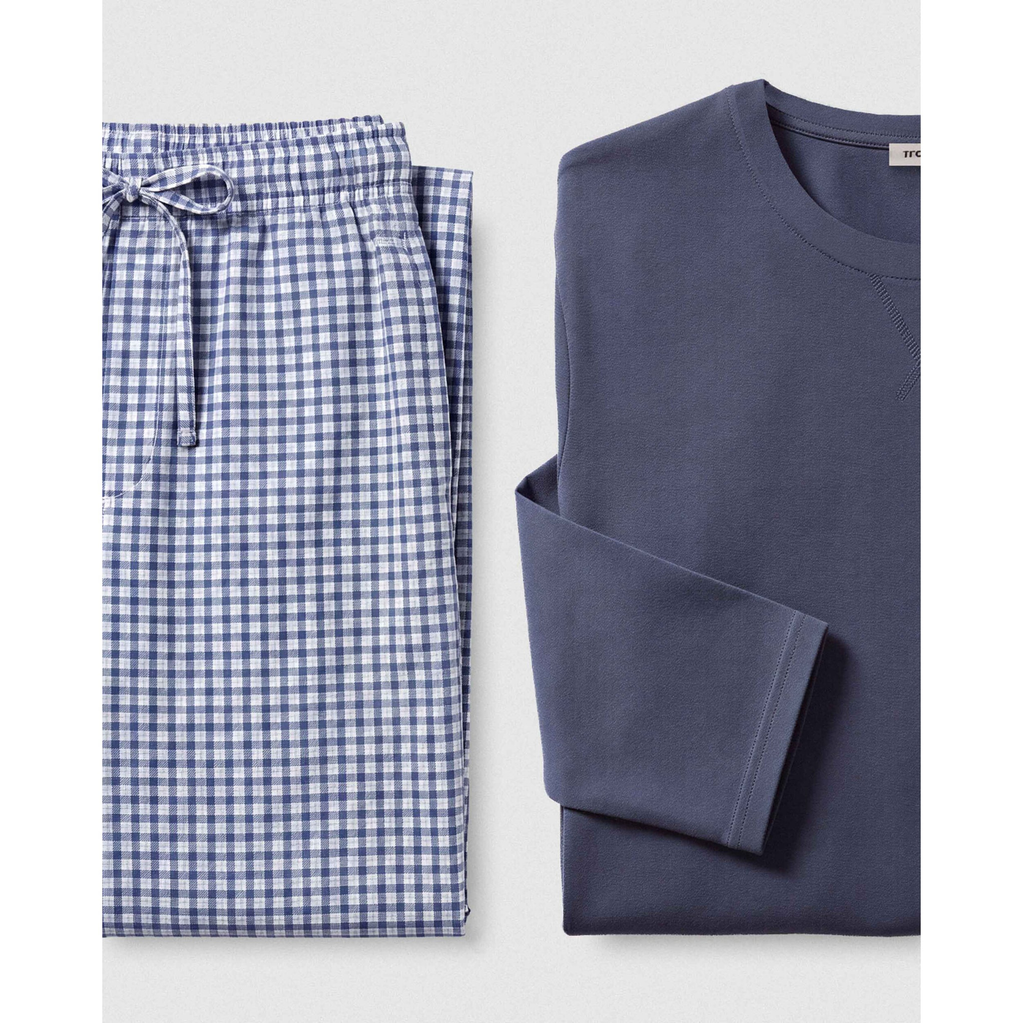Pijama largo algodón cuadros saúl índigo