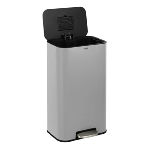 Poubelle rectangulaire à pédale Delta 30L gris