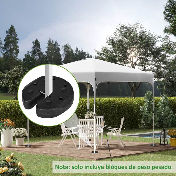 Pack de 4 Pesos para Carpas Plegables Pesos para Cenador Rellenados con Cemento Bases para Toldo Pérgola Ø22x5,5 cm Negro