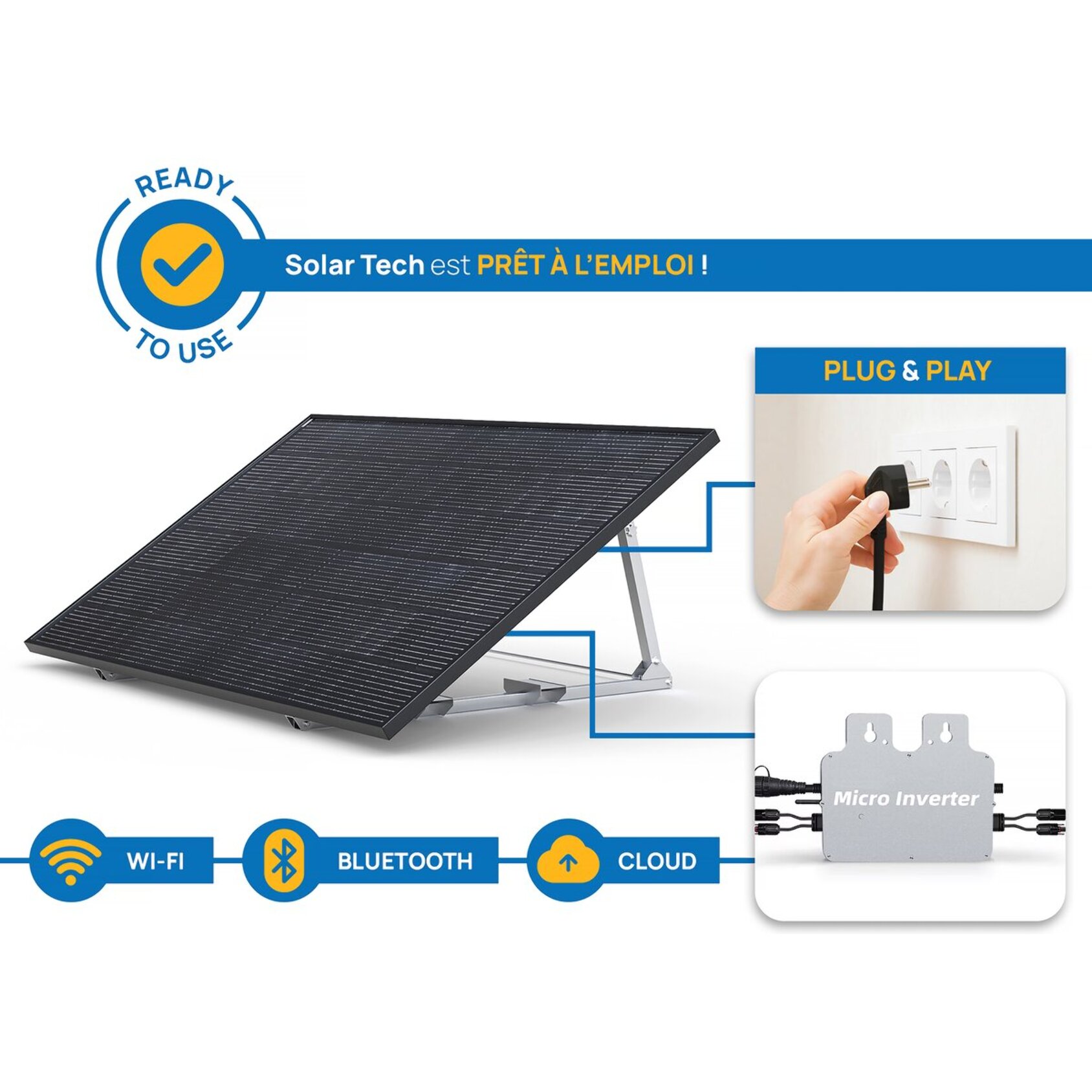 Panneau solaire 400w "Solar Tech"  plug and play - Kit de démarrage