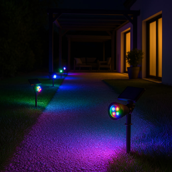 2 Spot solaire SPIKY RGB 200LM