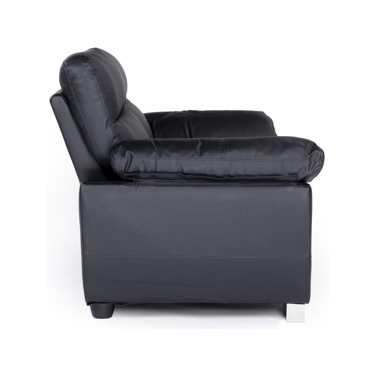 Canapé fixe en cuir reconstitué et PVC ''Dallas'' - 169 x 88 x 90 cm - 2 places - Noir