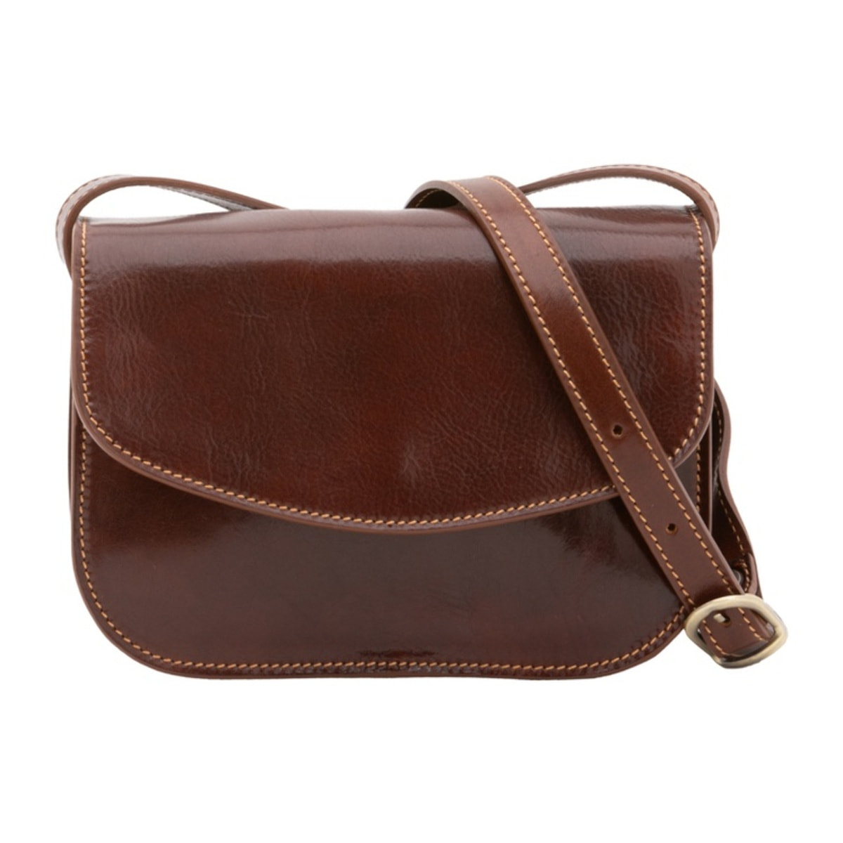 Borsa a tracolla da donna - Modello False - 100% pelle - 22.0 x 16.0 x 9.5 cm