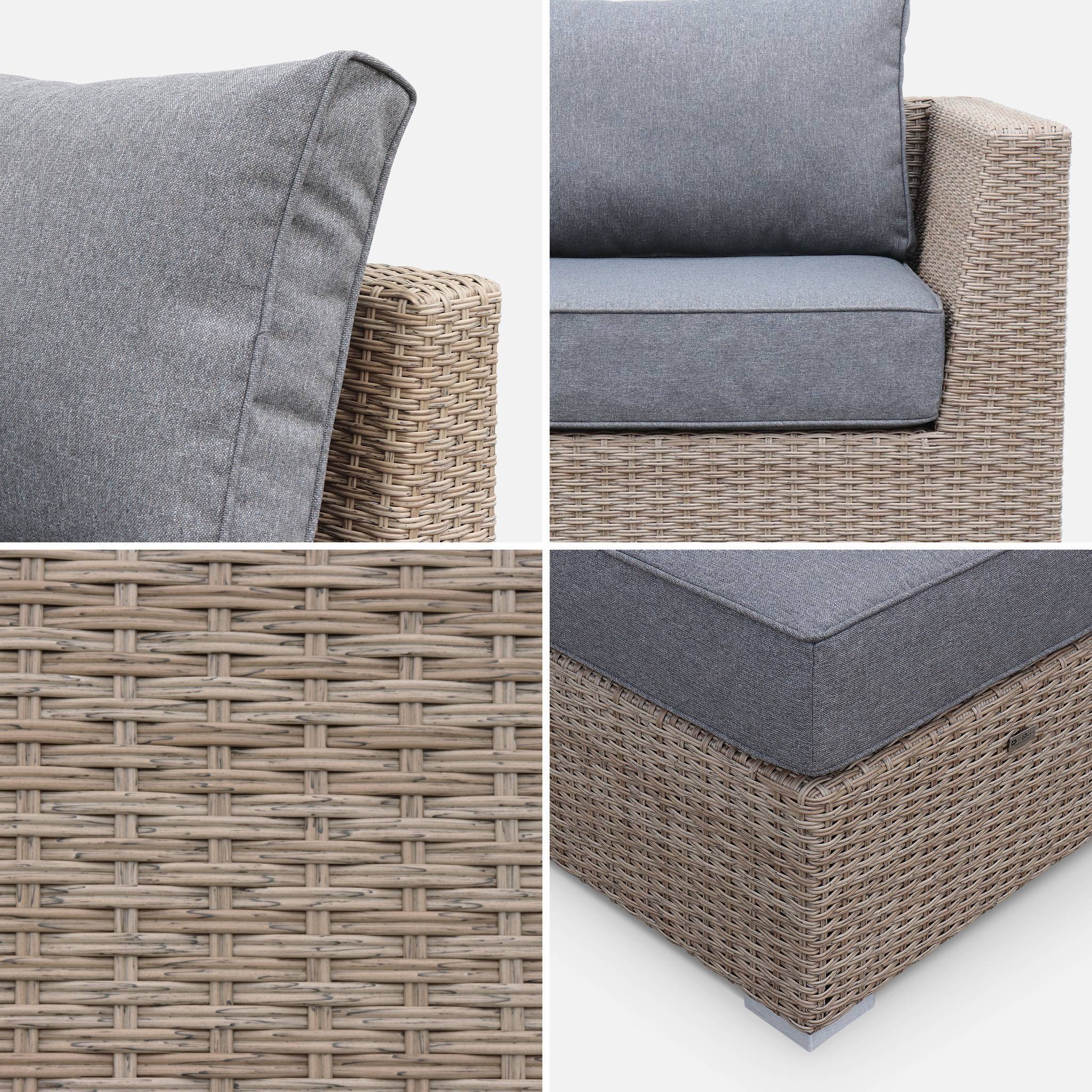 Salon de jardin résine tressée arrondie 5 places VITTORIA