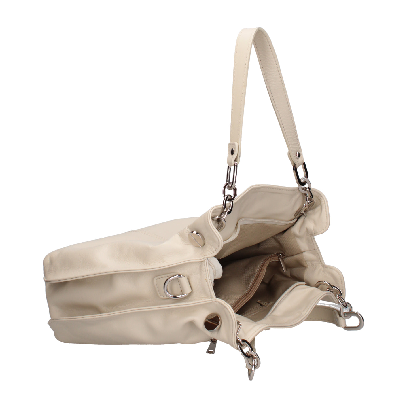 Borsa a spalla da Donna Charlotta in Vera Pelle Made in Italy 30x38x12 cm
