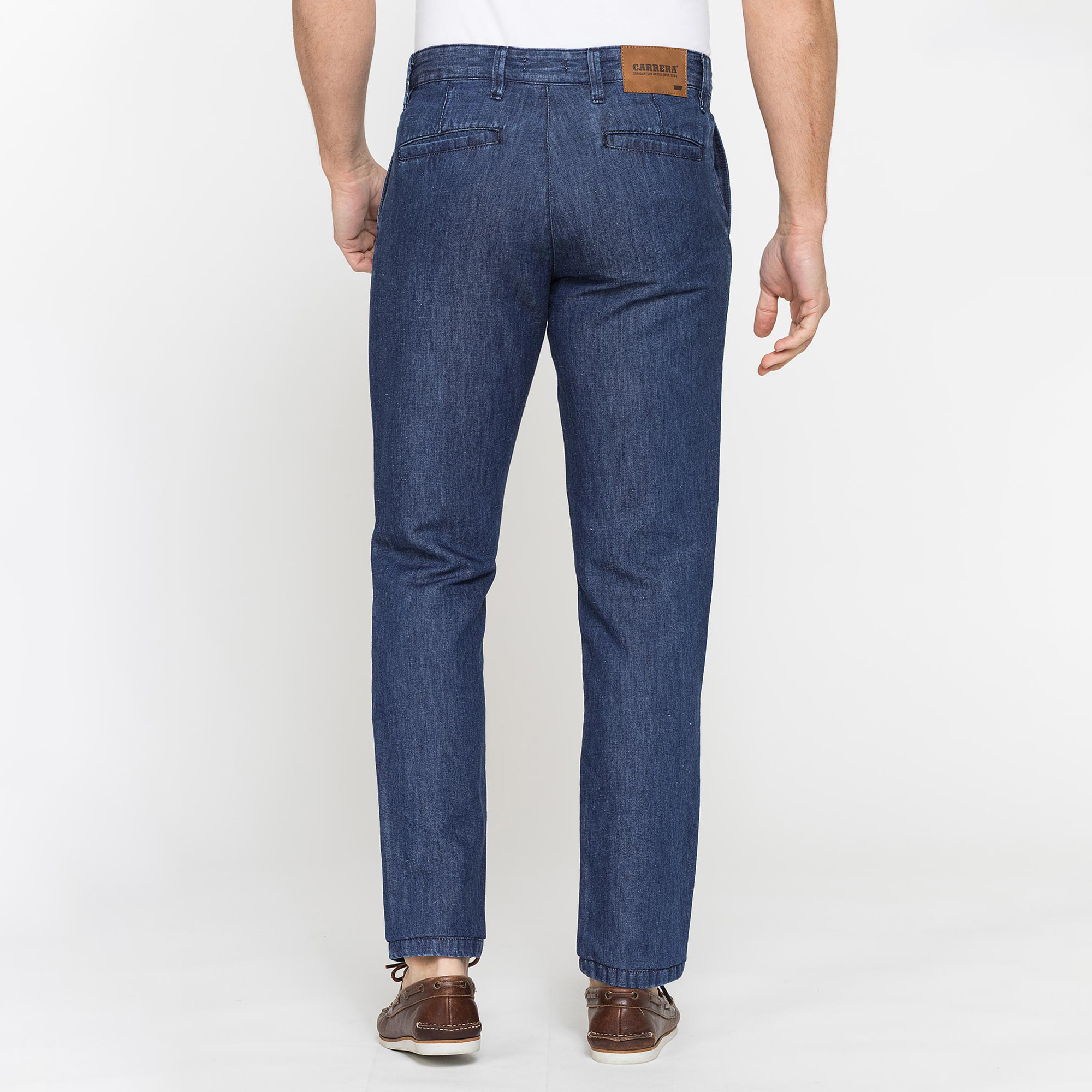 JEANS CHINO IN TESSUTO DENIM DI LINO & COTONE