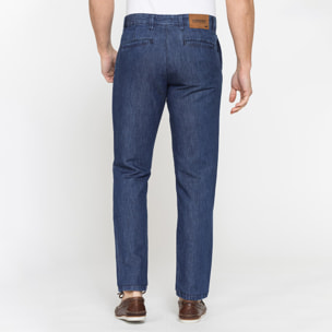 JEANS CHINO IN TESSUTO DENIM DI LINO & COTONE