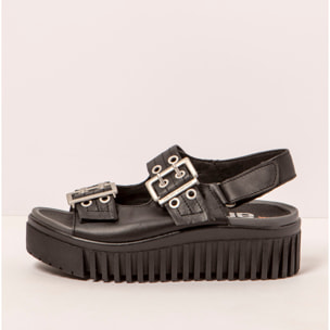 Sandalia de cuña 1579 NAPPA BLACK/BRIGHTON color Black