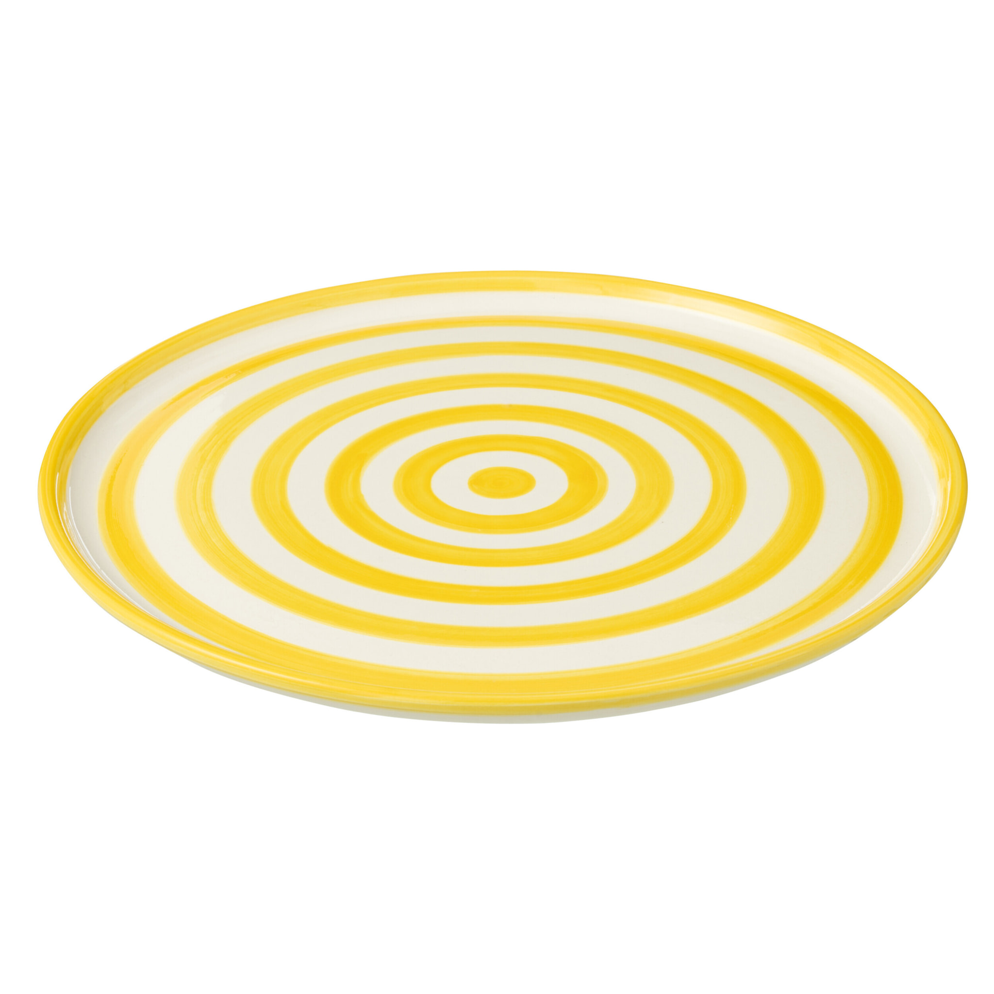 J-Line assiette Granada Stripes - céramique - blanc/jaune