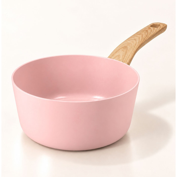 Casserole 20cm avec revêtement céramique rose - tous feux COLORAMA