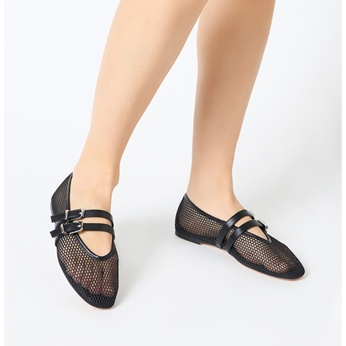 Ballerine donna nere traforate