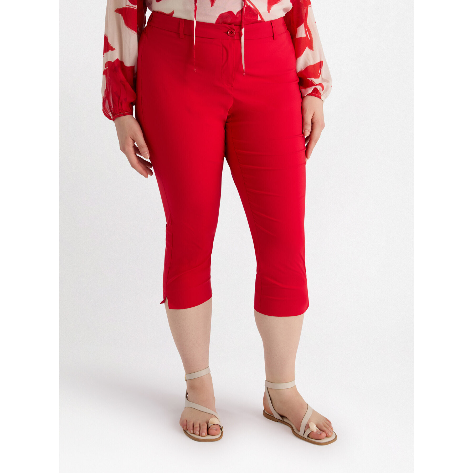 Fiorella Rubino - Pantalones capri con aberturas en la parte inferior - Rojo