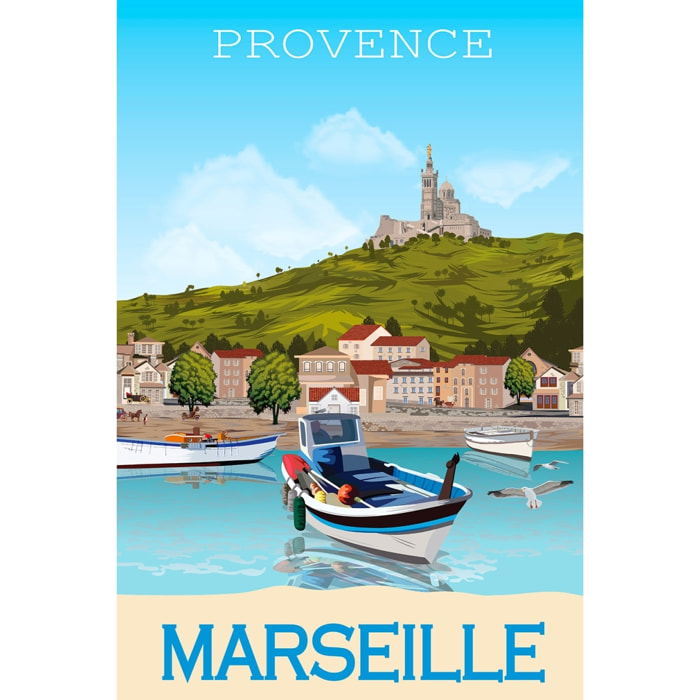 Tableau le vieux port marseille Tableau alu Dibond