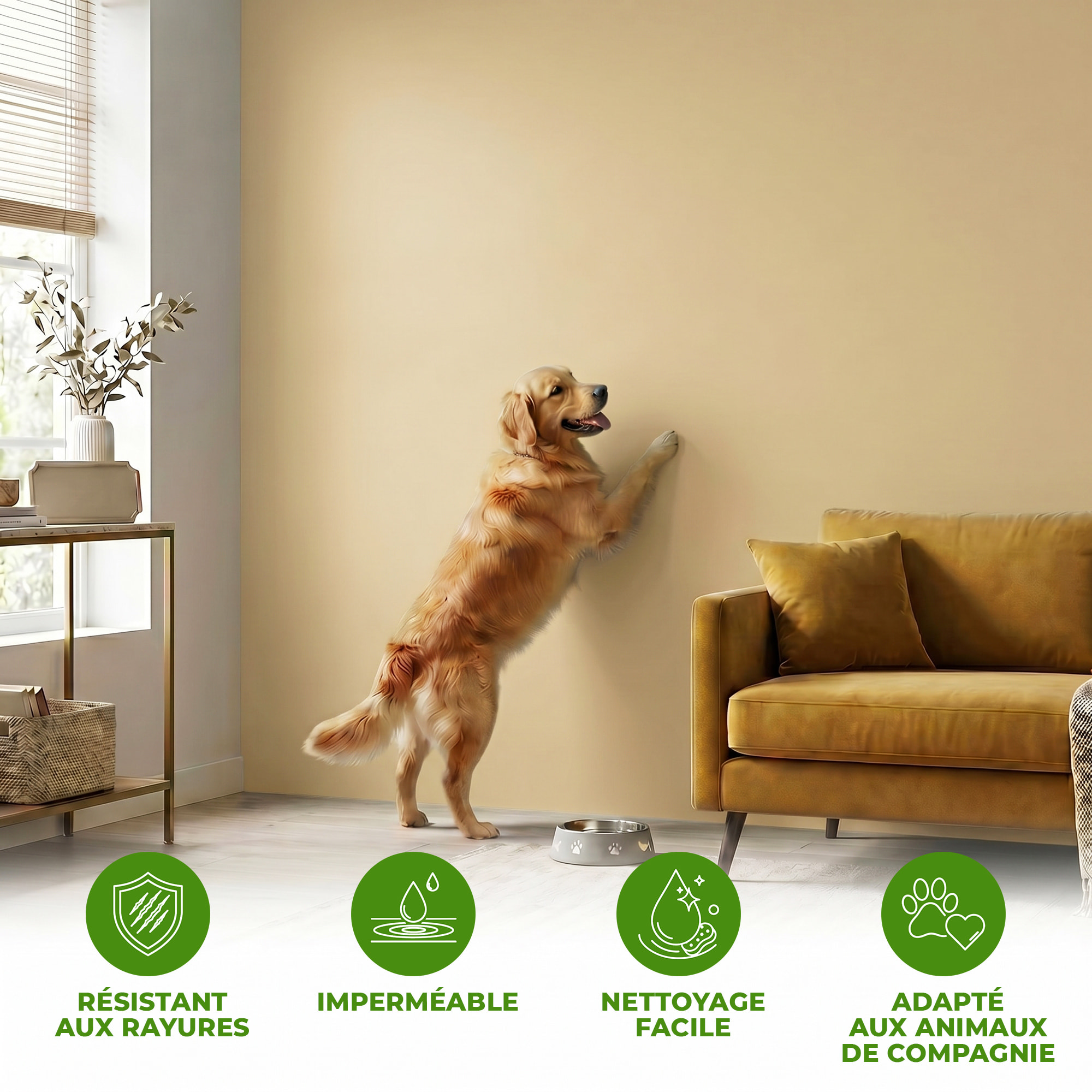 Rouleau adhésif décoratif Vinyle au Mètre - Sable - Sticker Lavable Imperméable Mur Cuisine Meubles