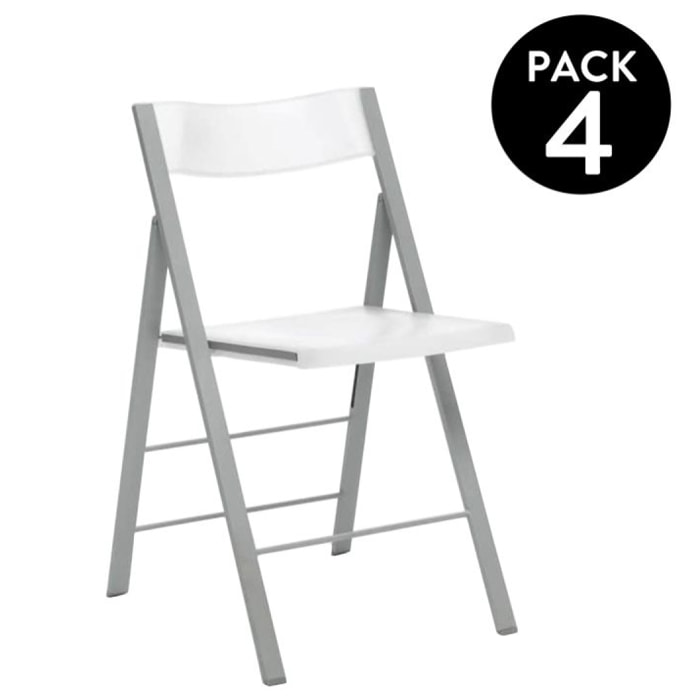 Pack 4 sillas plegables Pisa Blanco