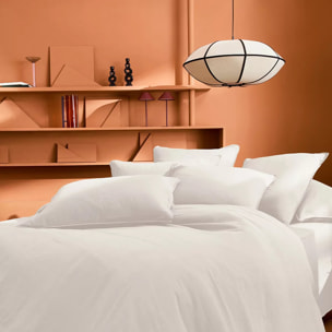 Housse de couette gaze de coton lavé uni blanc Malia neige