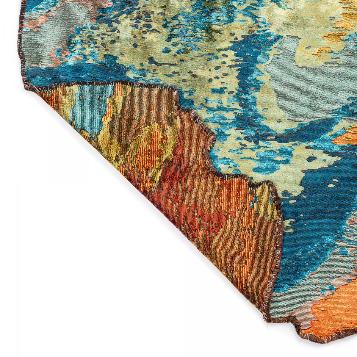 ATIMO Tapis salon kilim, Forme originale, Tissé à la main