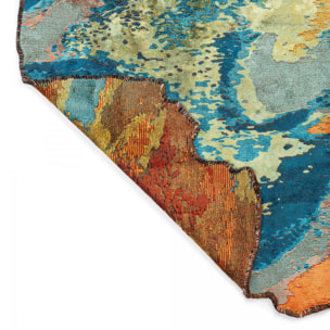 ATIMO Tapis salon kilim, Forme originale, Tissé à la main