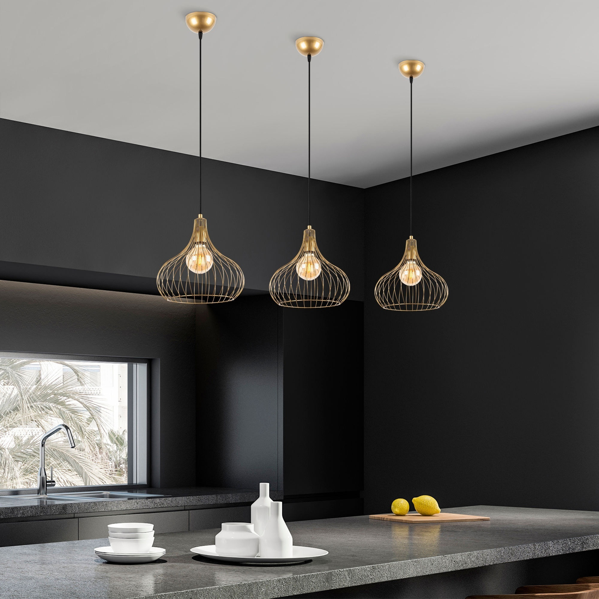 Lámpara de techo - Oro brillante, 22x22x120