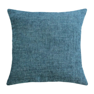Housse de coussin polyester jeu d'unis gris Tweed orage