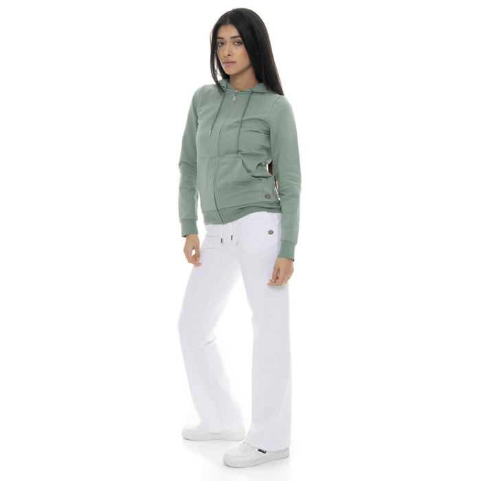 Pantalón palazzo de mujer sin forro polar Leone Basic