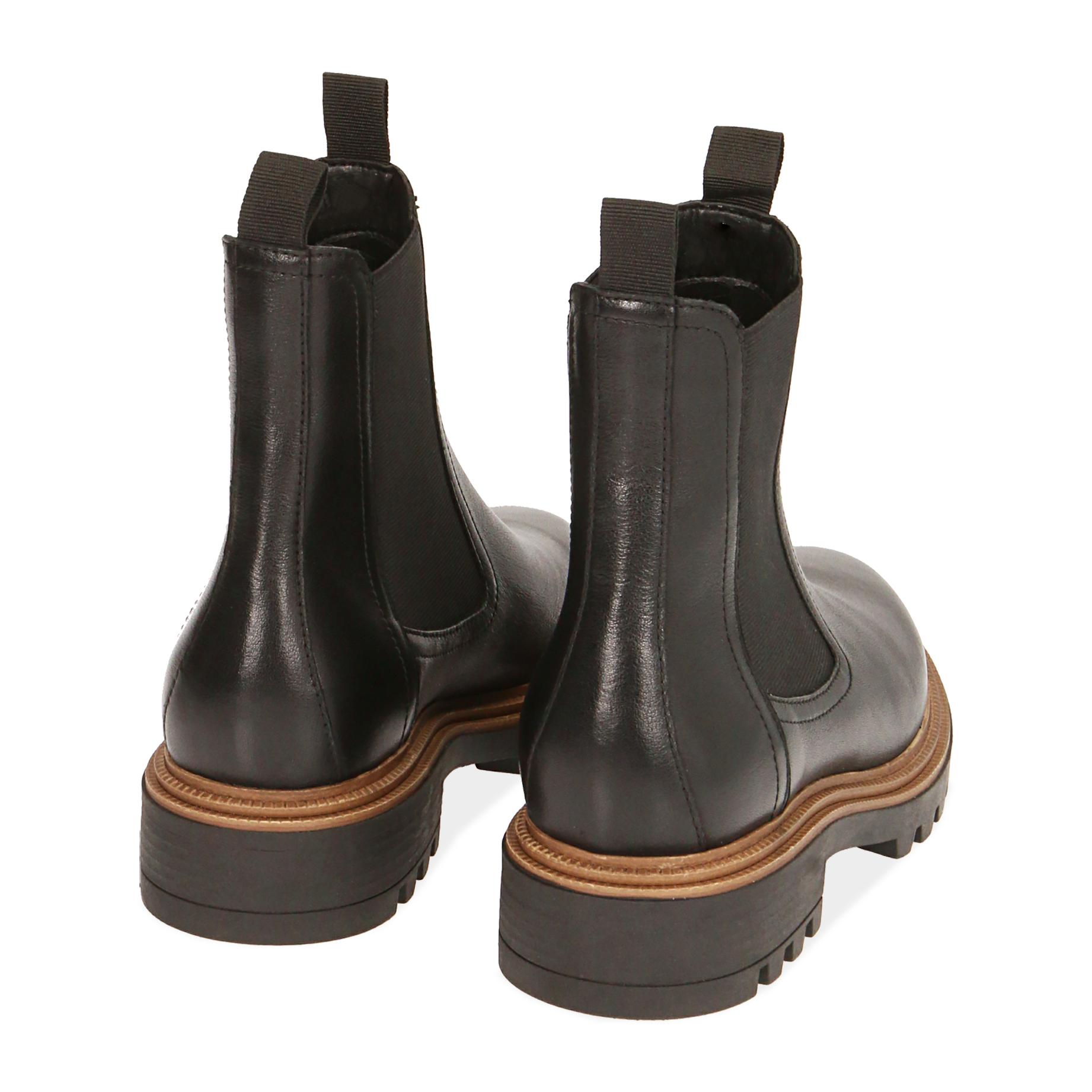 Chelsea boots nero/marroni in pelle