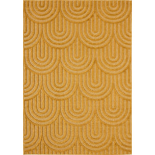 SANTORINI - Tapis d'intérieur/extérieur à motifs en relief arc - Jaune