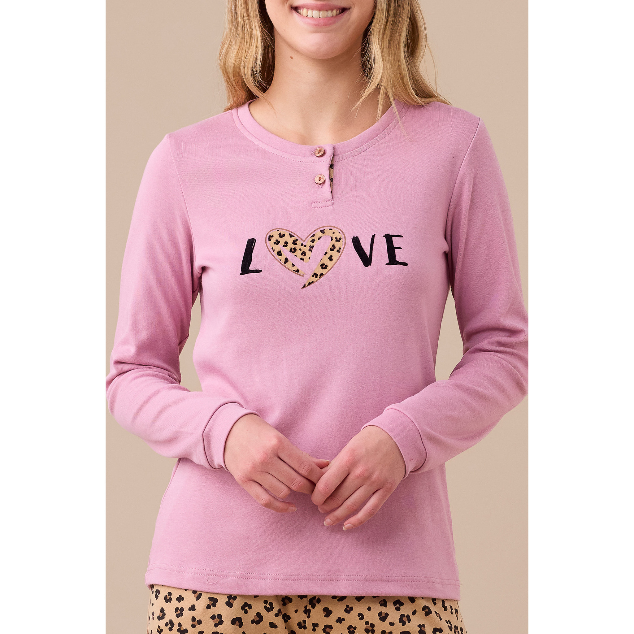 Pigiama donna invernale in caldo cotone articolo animalier. Noidinotte