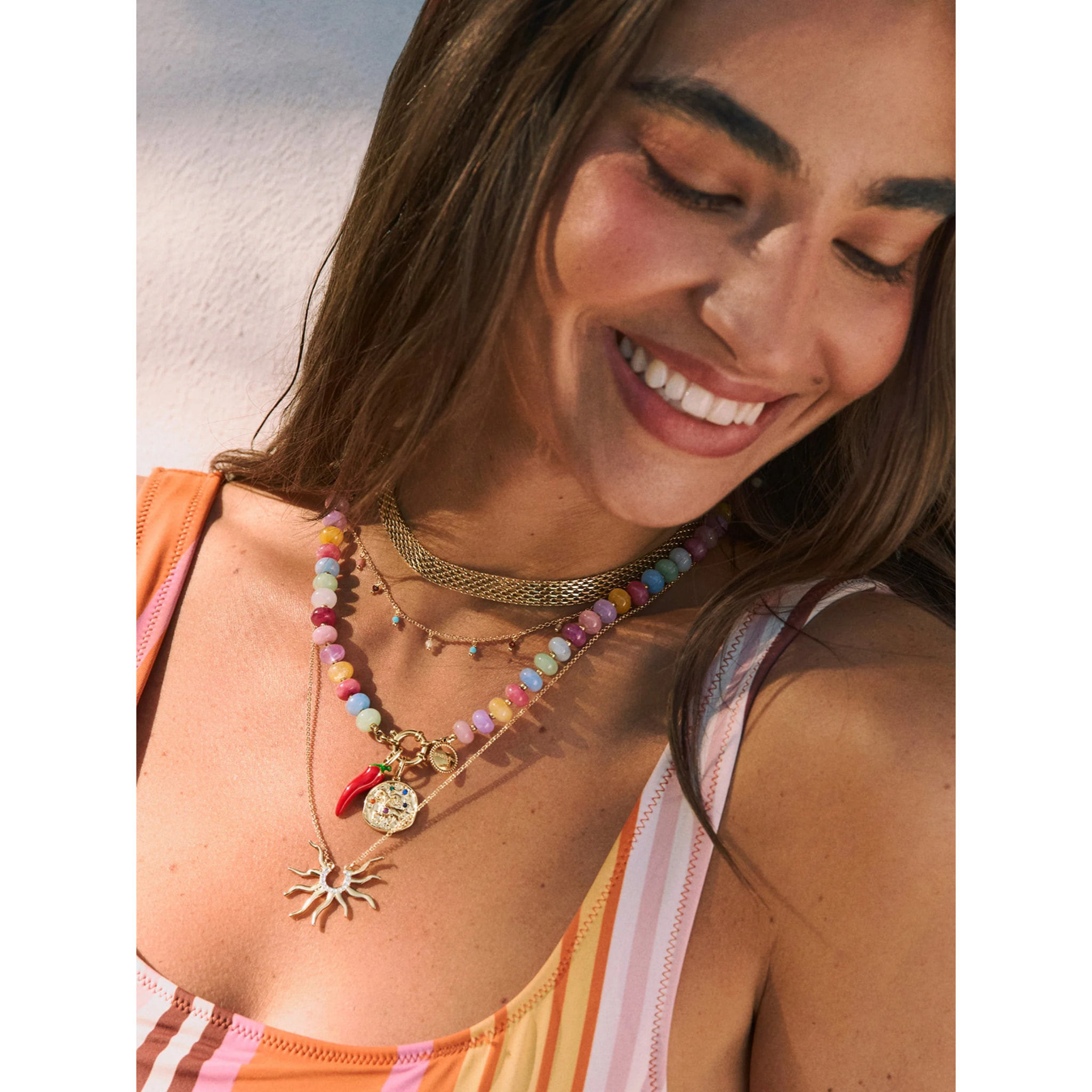 Choker Tape Acero Baño Oro