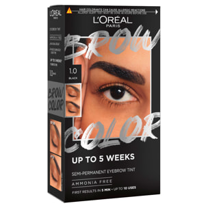 Tinta Semi Permanente per Sopracciglia 1.0 Black Brow Color Effetto Naturale Senza Ammoniaca