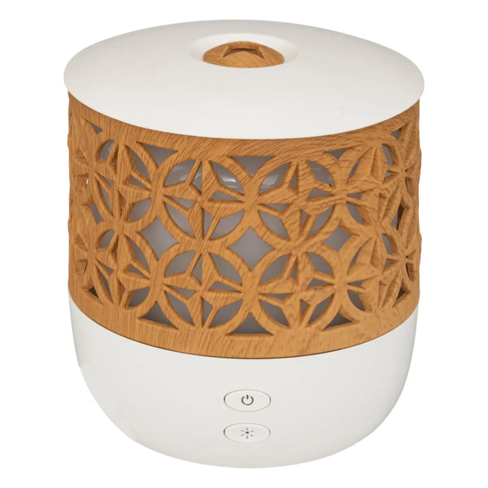 Diffuseur d'huiles essentielles blanc et bois 100ml
