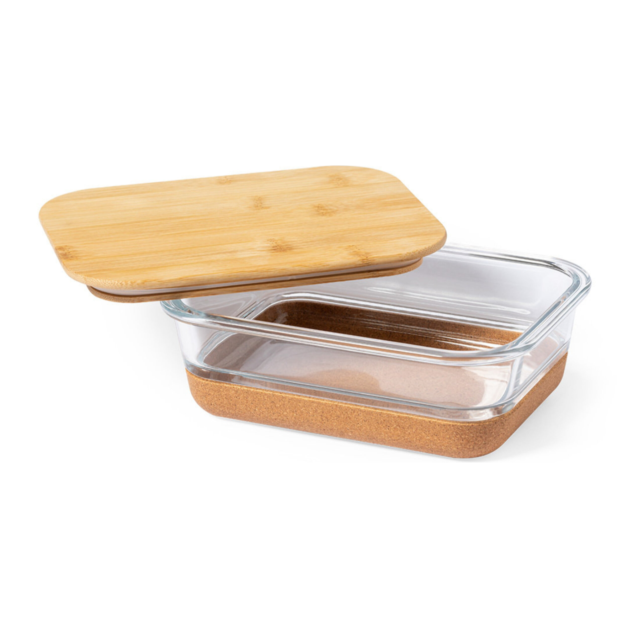 Lunch box in edizione limitata, capacità 730 ml. Realizzato in vetro borosilicato e coperchio in bambù.