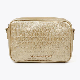Borsa a tracolla monogrammi metallizzata