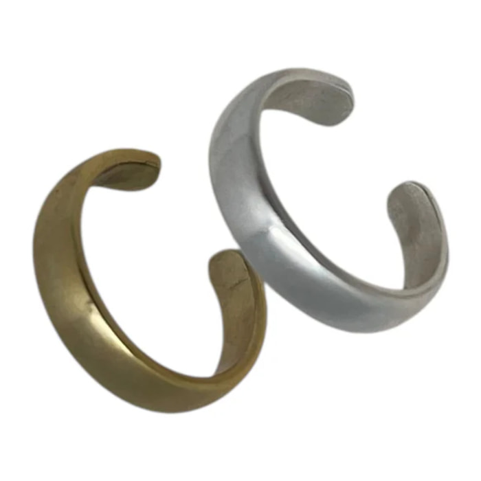Conjunto de earcuff mixto en latón plata 10µ y dorado
