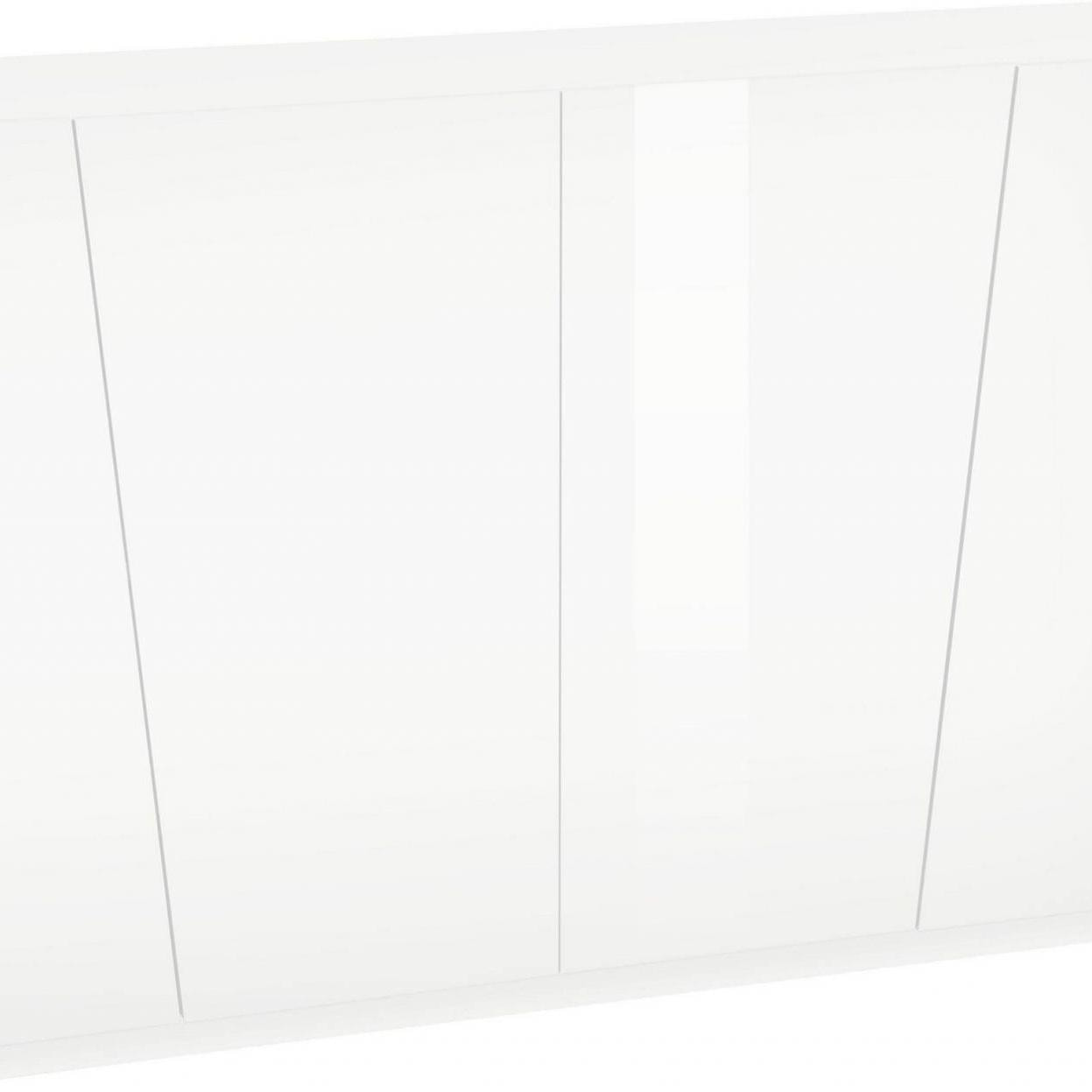 Credenza moderna a 4 ante, Made in Italy, Madia da cucina, Buffet di design da soggiorno, cm 159x43h86, colore Bianco lucido