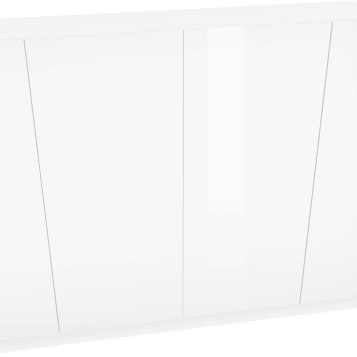 Credenza moderna a 4 ante, Made in Italy, Madia da cucina, Buffet di design da soggiorno, cm 159x43h86, colore Bianco lucido