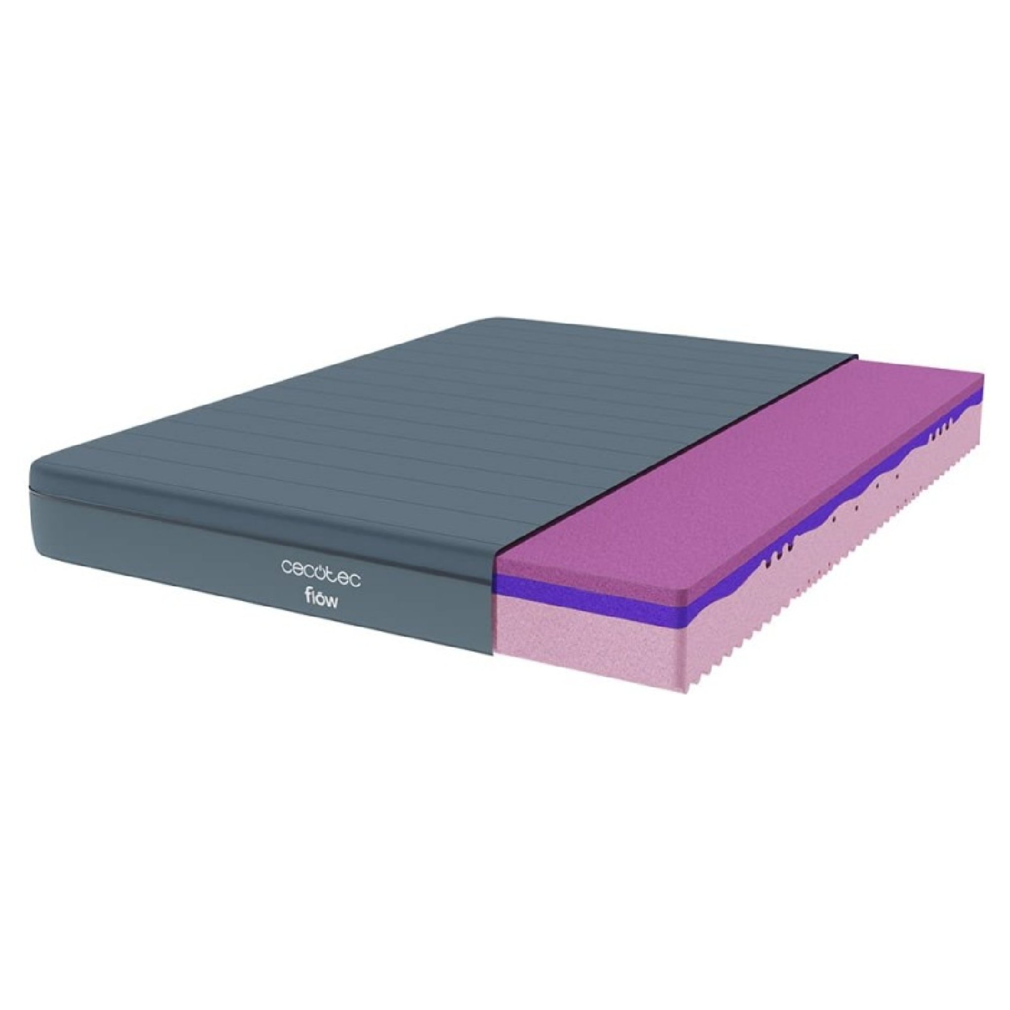 Cecotec Matelas Flow Genuine + 135x190 3 couches, hauteur 28 cm, haute fermeté,