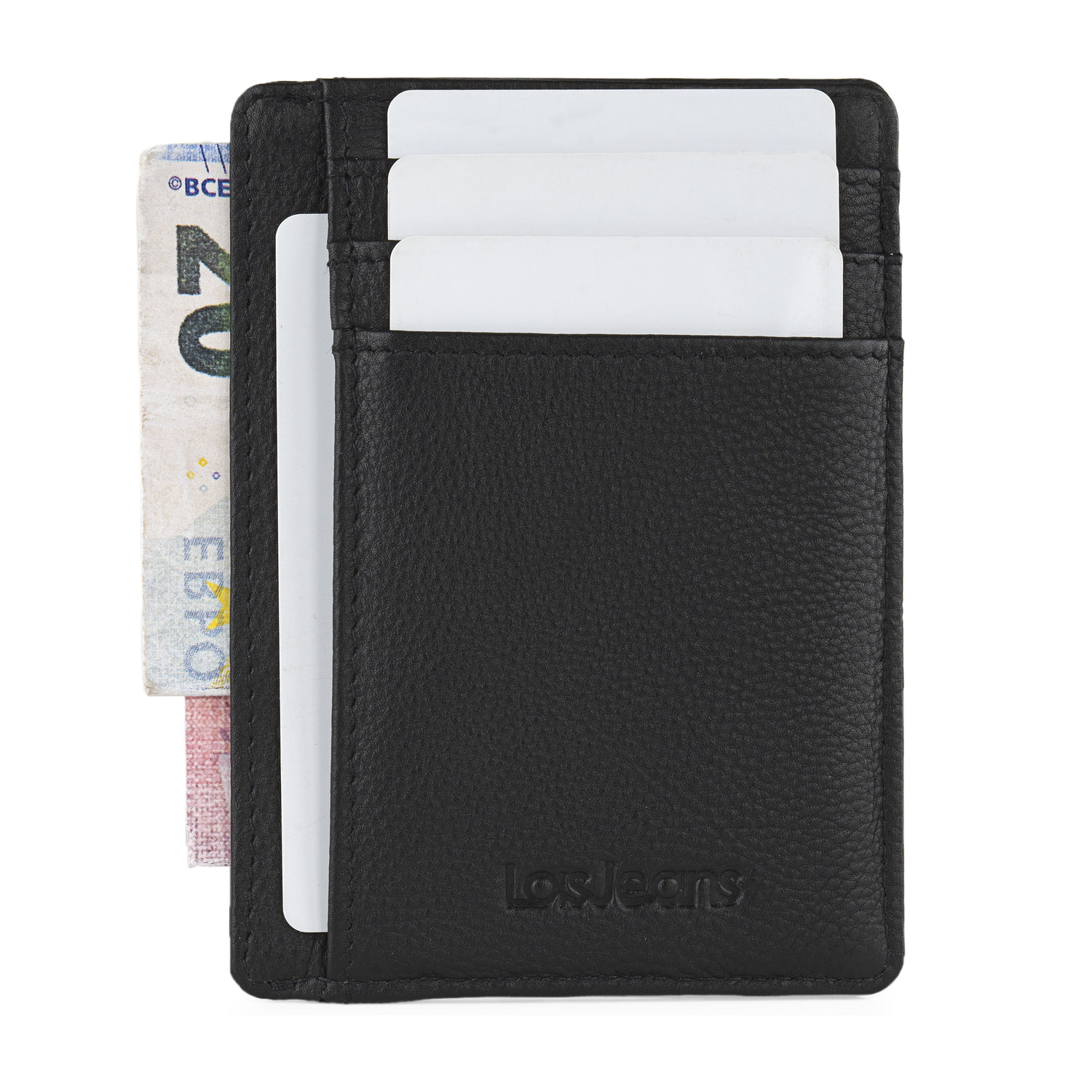 Tarjetero Piel Hombre Lois Wilson Negro