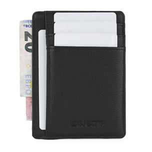 Tarjetero Piel Hombre Lois Wilson Negro