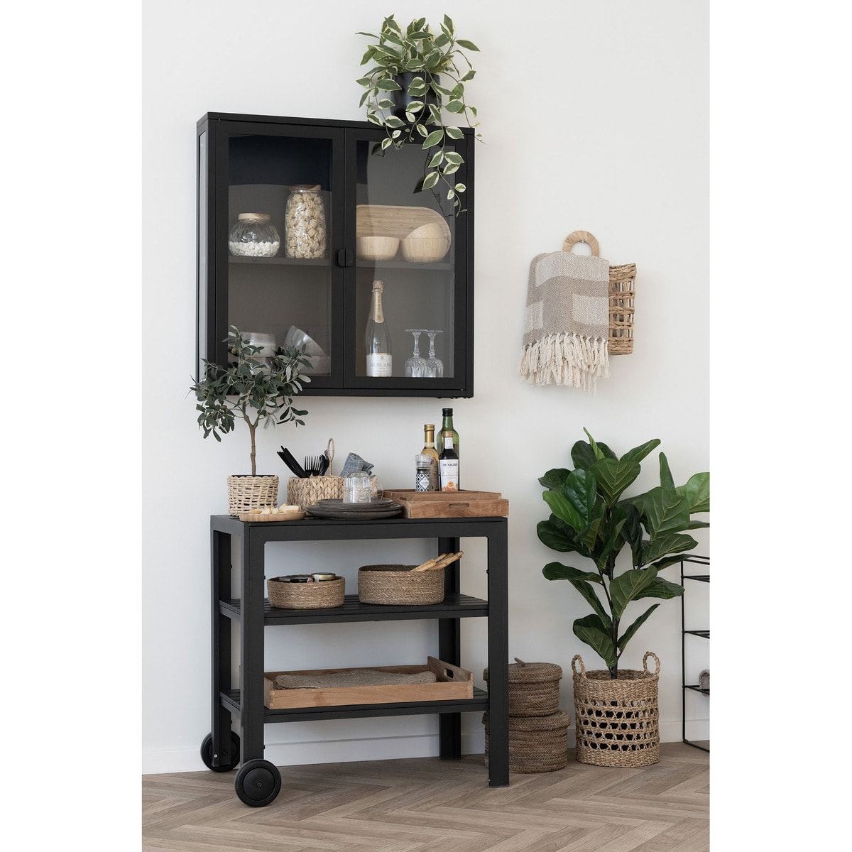 Vassoio in teak naturale Faro — 58x38 cm con manici integrati