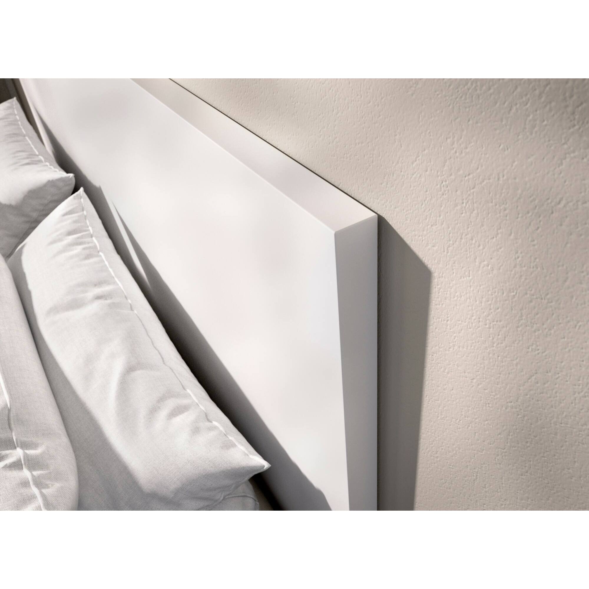 Letto matrimonialeLupit, Sommier per camera da letto, Giroletto per stanza, Struttura porta materasso, 266x205 h100 cm, Bianco