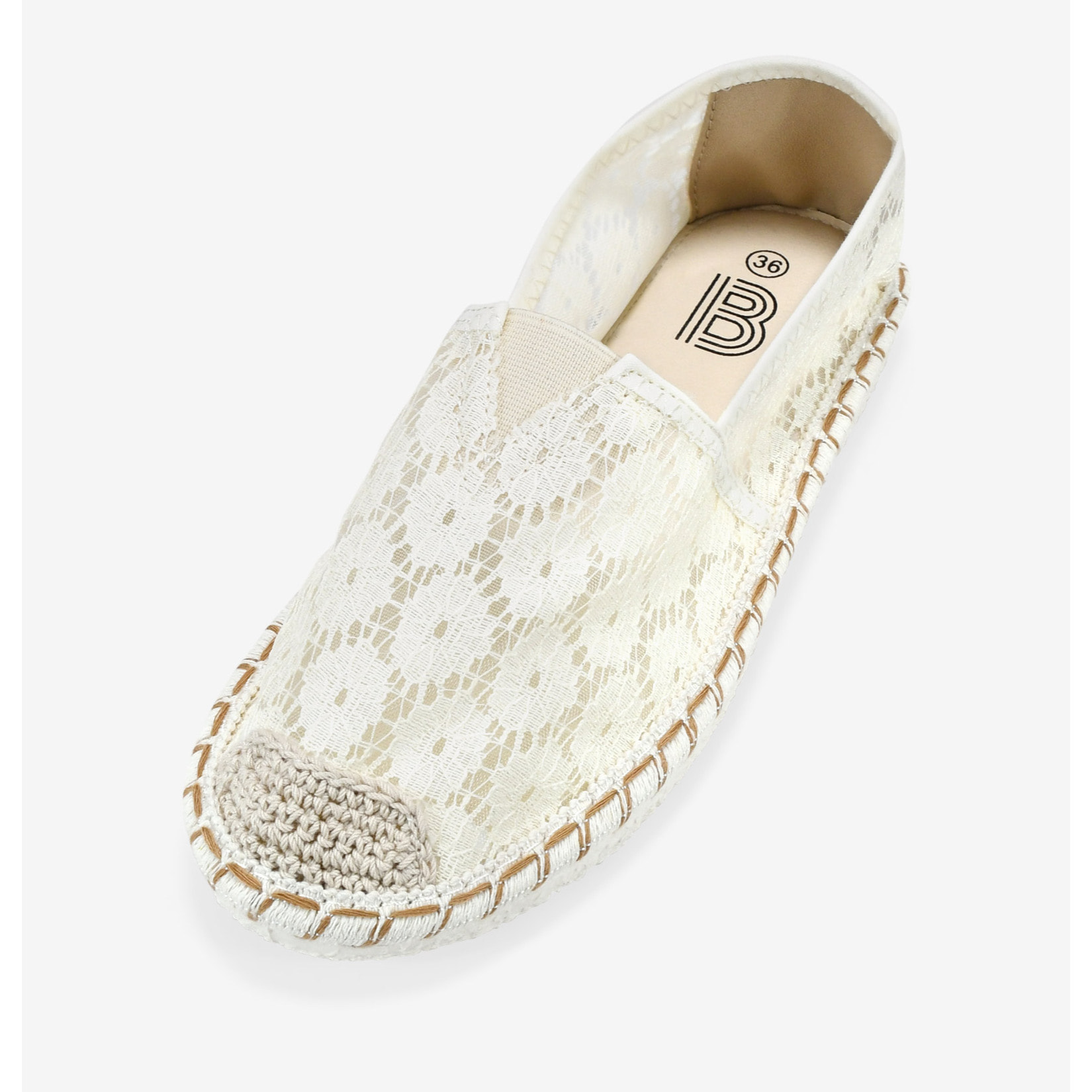 Alpargatas planas blancas con encaje