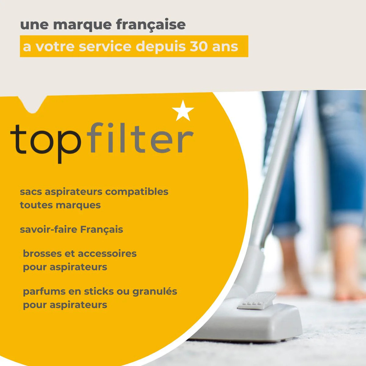 Brosse ronde aspirateur et 3 adaptateurs Top Filter