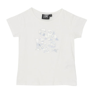 Camiseta de manga corta de niña brillante